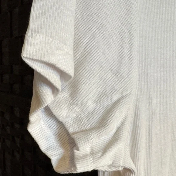 Nuuds White Short Sleeve Slinky Rib White Tee XL NWT - Picture 4 of 10